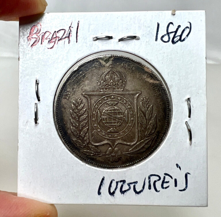 Read more about the article Brazil 1860 1000 Reis Pedro II Silver Coin – 95264