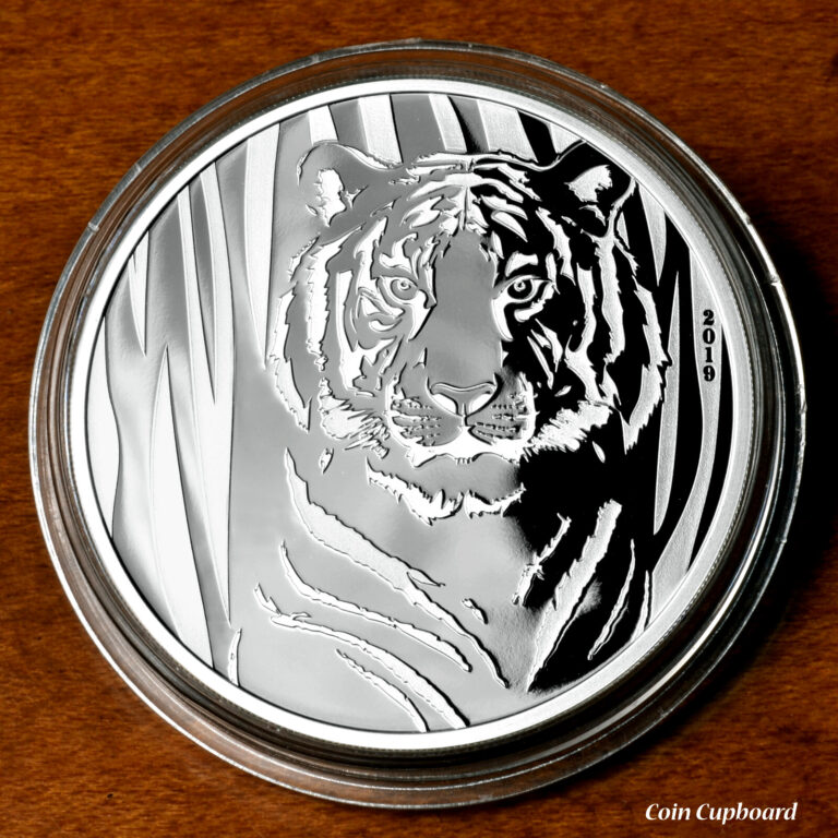Read more about the article 2019 – Mongolia 250 togrog – Hidden Tiger – 1/2 oz .999 fine silver coin