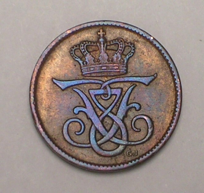 Read more about the article 1907 Denmark Danish One 1 Ore Crowned Monogram Coin VF+