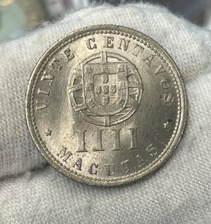Read more about the article 1928 Angola 4 Macutas Coin Low Mintage Excellent Condition High Value