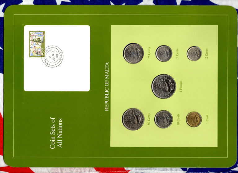 Read more about the article Coin Sets of All Nations Malta All 1986 UNC RARE 1 Pound  50 25 10 5 2 1 cents