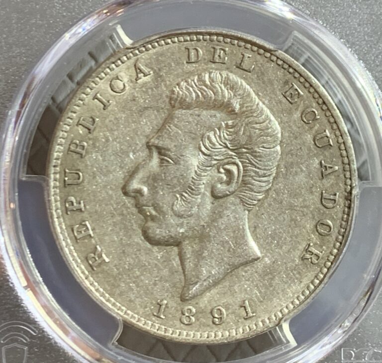 Read more about the article 1891 TF ECUADOR LIMA SUCRE SILVER COIN PCGS AU55