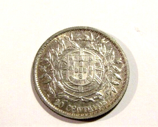 Read more about the article Portugal 1913 20 Centavos Silver Coin