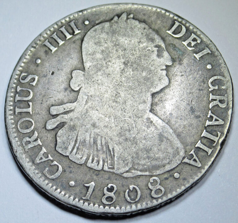 Read more about the article 1808 Spanish Bolivia Silver 4 Reales Antique 1800’s Colonial Half Dollar Coin