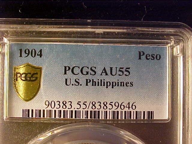 Read more about the article PHILIPPINES ONE PESO 1904 PCGS AU 55. BUY IT NOW