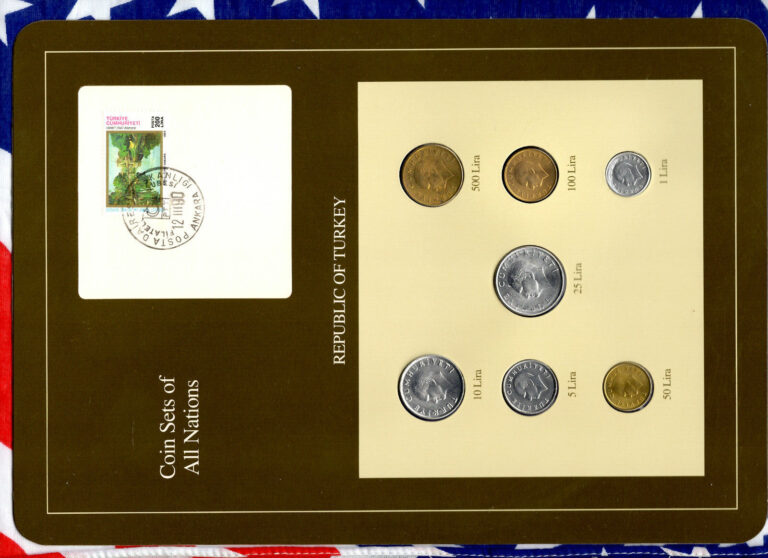 Read more about the article Coin Sets of All Nations Turkey 1986-1989 UNC 25 Lira 1986 1 5 Lira 1987