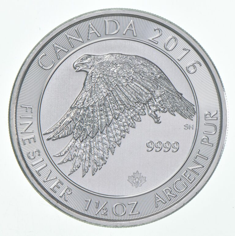Read more about the article 2016 Canada 8 Dollars Silver Snow Falcon 1.5 Oz 1 1/2 Oz Silver