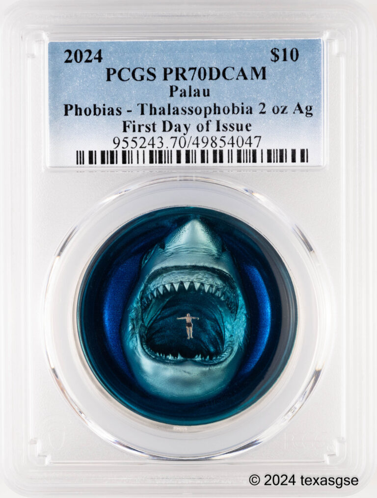 Read more about the article 2024 Palau Silver 2oz $10 Thalassophobia PCGS PR70 First Day Issue