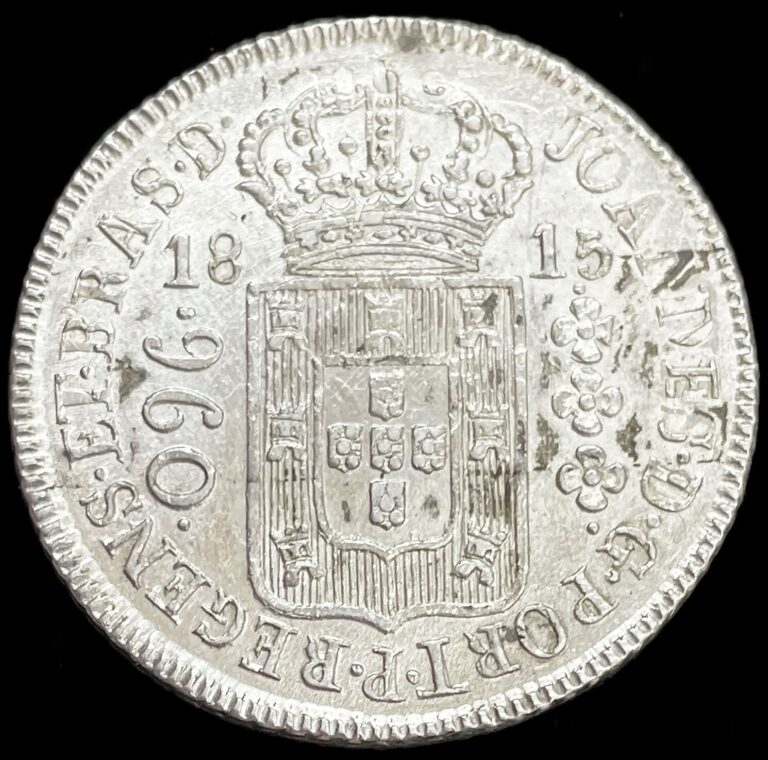 Read more about the article 1815 SILVER BRAZIL 960 REIS JOAO VI COIN KM# 307 POPULAR TYPE