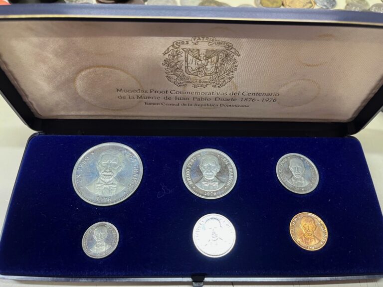 Read more about the article DOMINICAN REPUBLIC 6 Coins 1976 Proof Set Centennial Death of Juan Pablo Duarte
