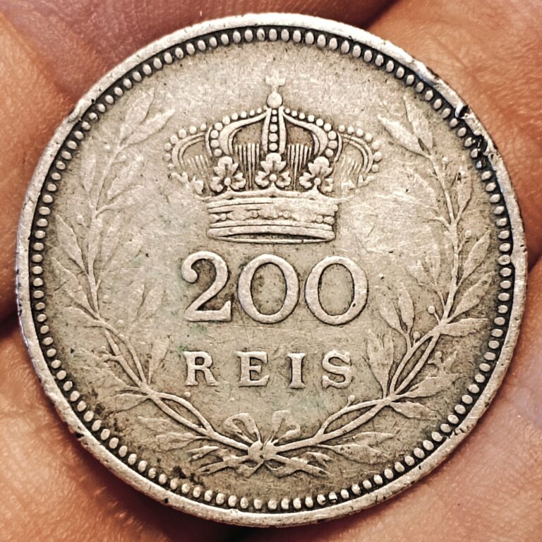 Read more about the article Portugal 200 reis 1909 coin (D. Manuel II; SILVER!)