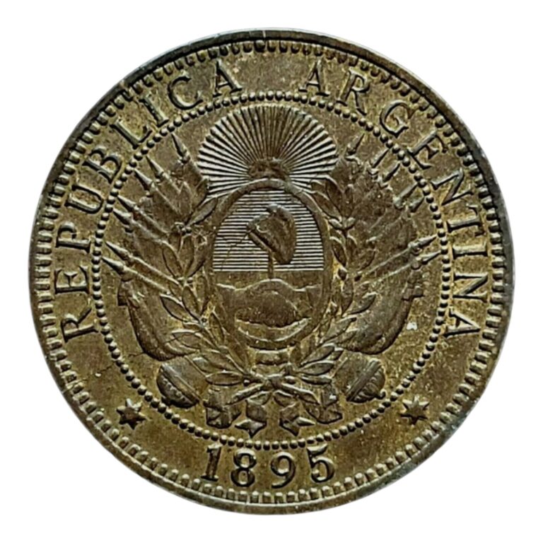 Read more about the article Argentina – 1895 Two Centavos AU – (INV0220) – About Uncirculated!!
