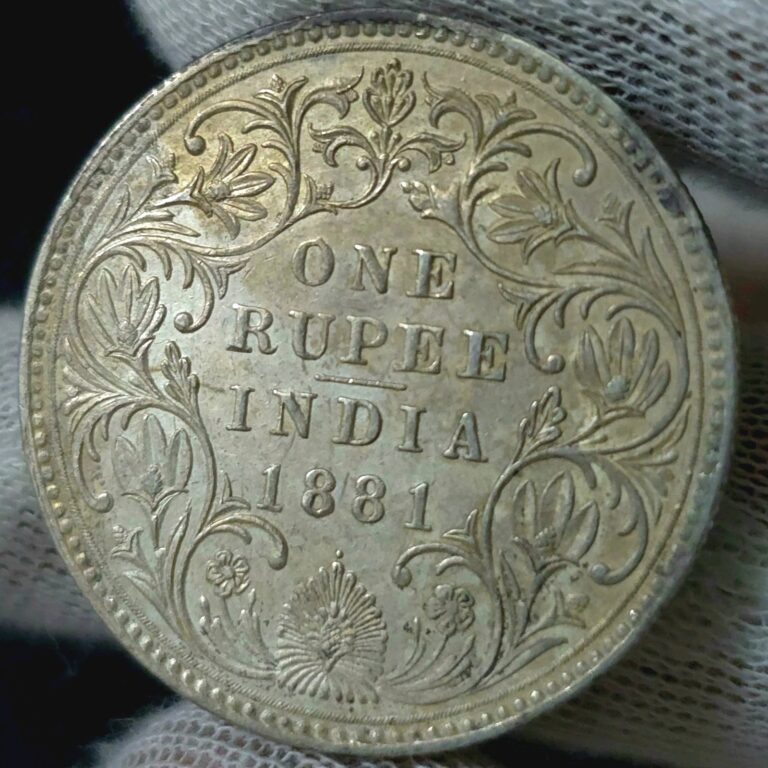 Read more about the article Key Date British India Victoria Silver Rupee 1881 Dot Catalog Value USD300 HL9
