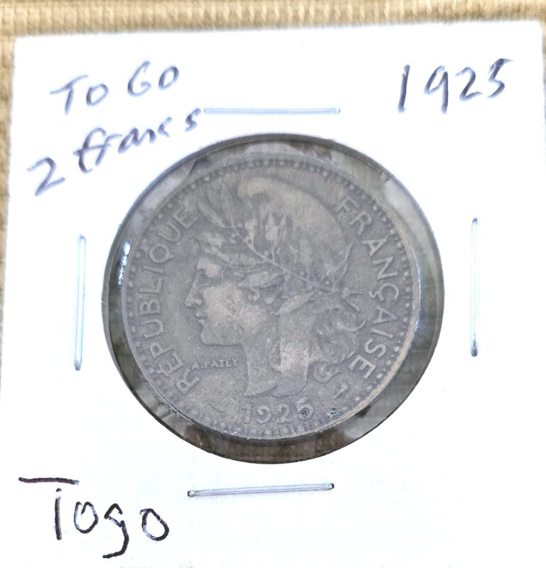 Read more about the article Togo  2 Francs Coin 1924   High Grade