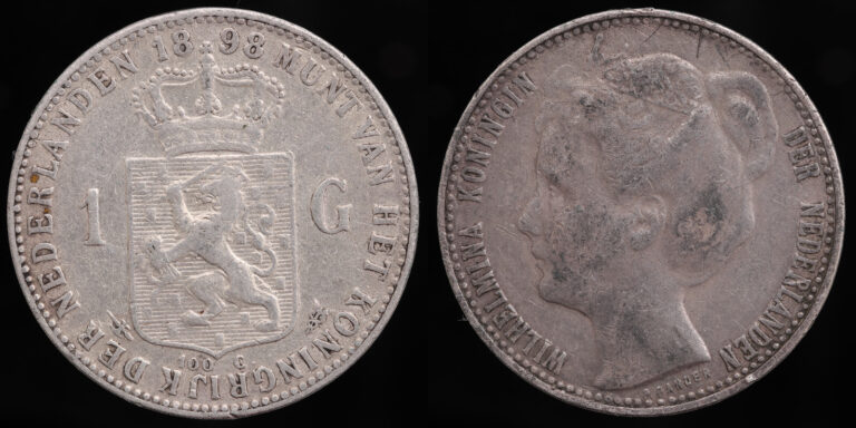 Read more about the article 1898 Netherlands 1 gulden coin