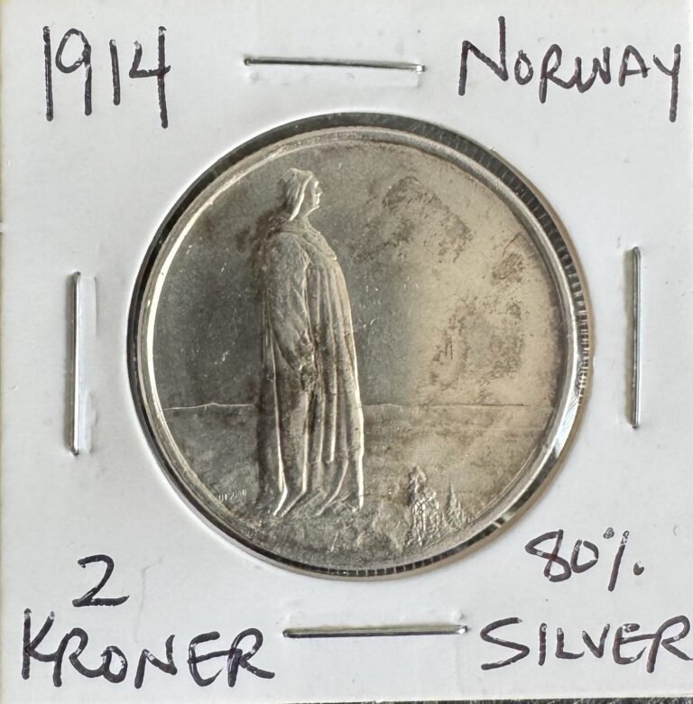 Read more about the article Norway 2 Kroner 1914 Commemorative- Silver Coin