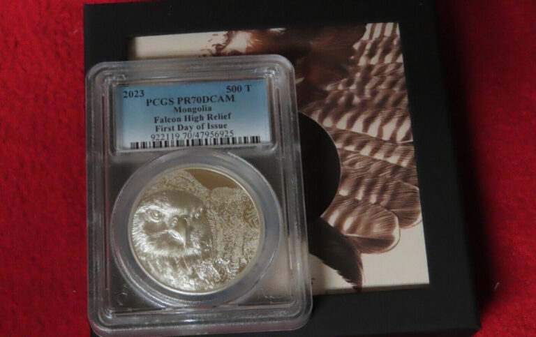 Read more about the article 2023 Mongolia 1oz 999 Silver Mongolian Falcon FDI – PCGS proof pf PR 70 birds