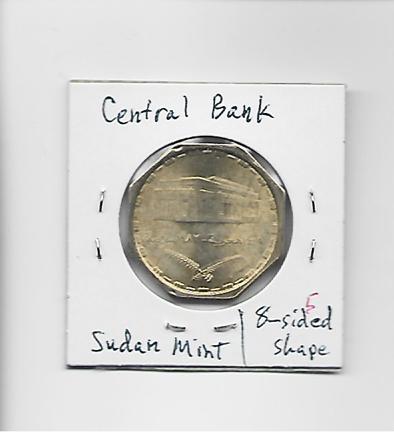 Read more about the article Sudan 50 Ghirsh 1987 AH1407 K103 Central Bank 8-sided shape Sudan Mint Obsolete