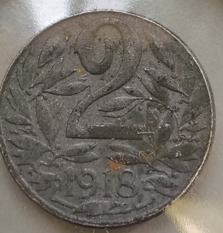 Read more about the article 1918 Austrian Empire 2 Heller Cent coin