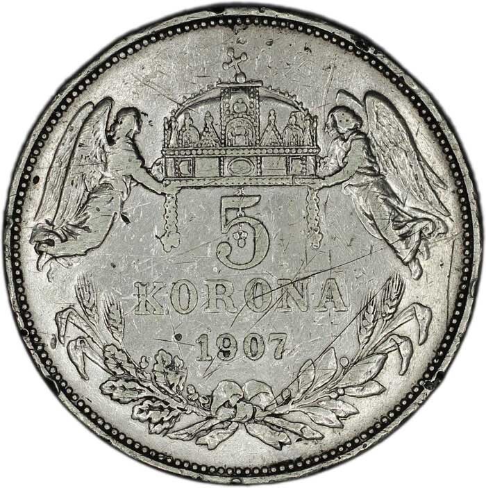 Read more about the article HUNGARY coin 5 Korona 1907 F+ Choice Fine