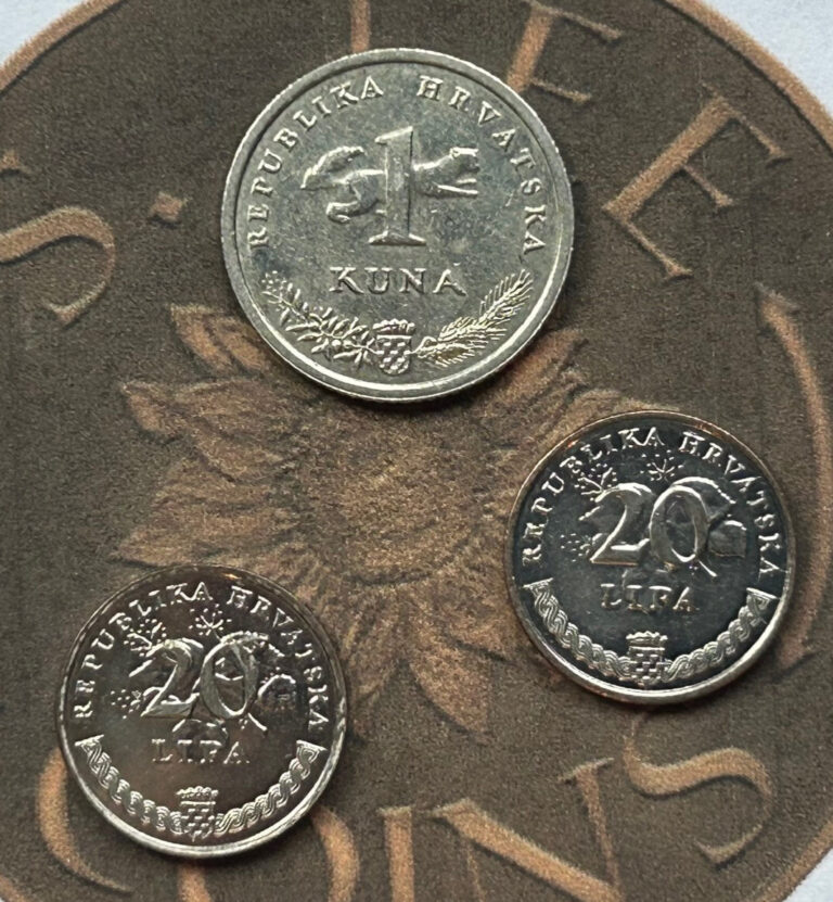 Read more about the article Croatia Coin Lot of 3: Two 20 Lipa (1999  2009) and 1 Kuna (2015)