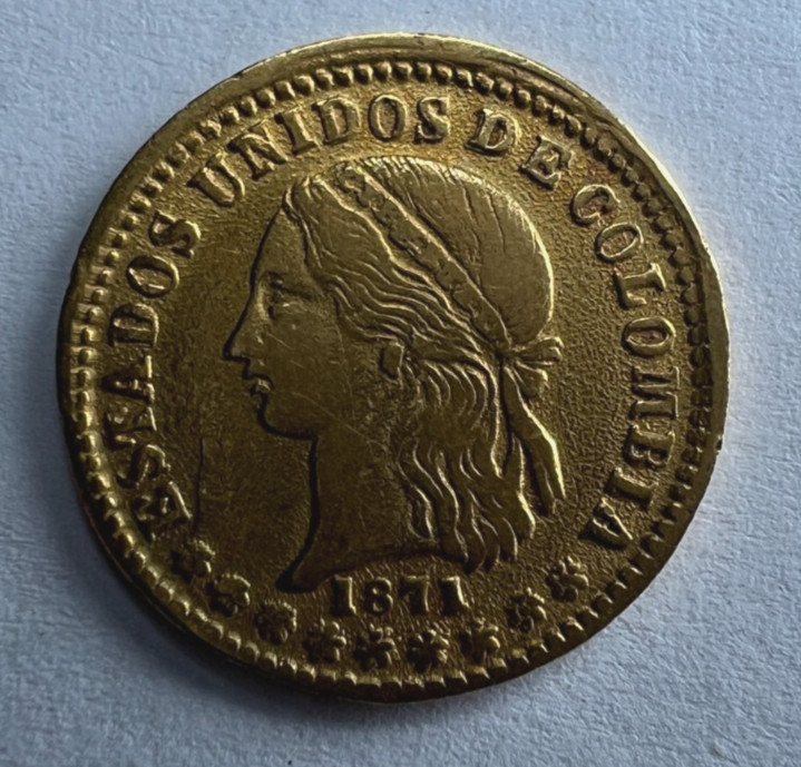 Read more about the article 1871 Colombia 2 Two Dos Peso  2P  Liberty  GOLD  KM#  A154  66 000 mintage!