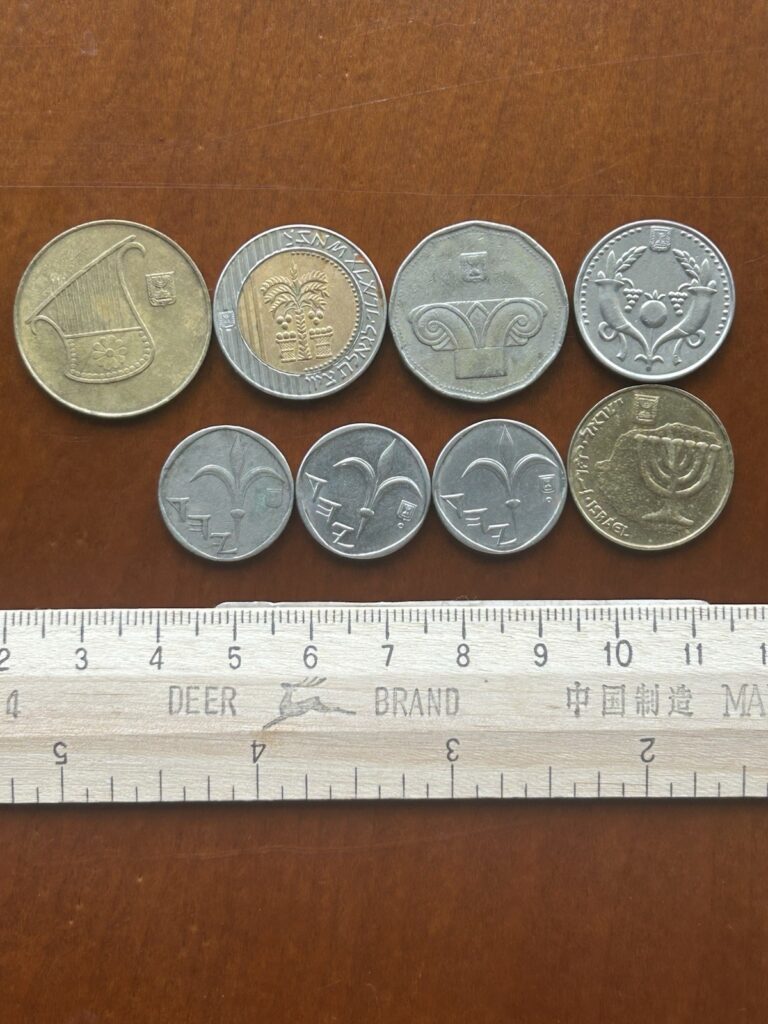Read more about the article Lot of 8 Vintage Circulated Israeli Israel Coins Shekels