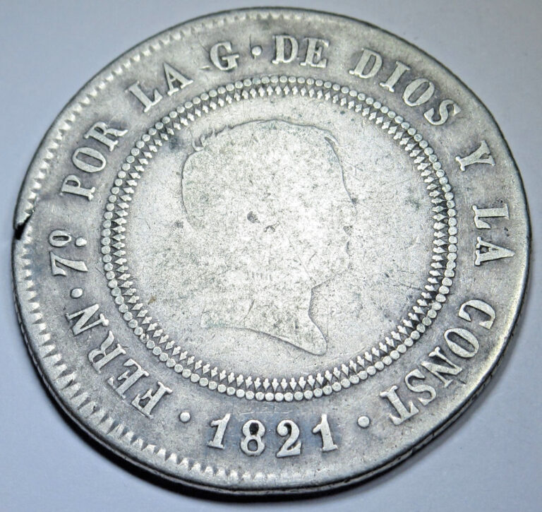 Read more about the article 1821 Spanish Silver 10 Reales Genuine 1800’s Colonial Antique Ferdinand VII Coin