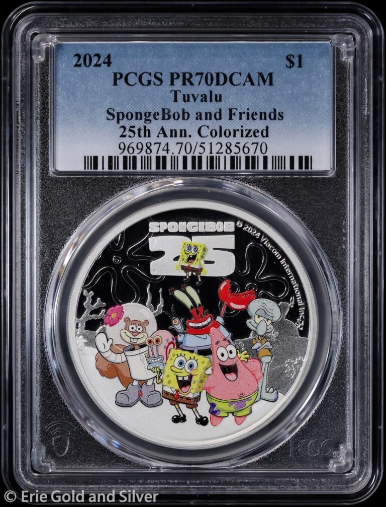 Read more about the article 2024 Tuvalu SpongeBob and Friends 25th Anniv 1 oz Silver PCGS PR 70 DCAM