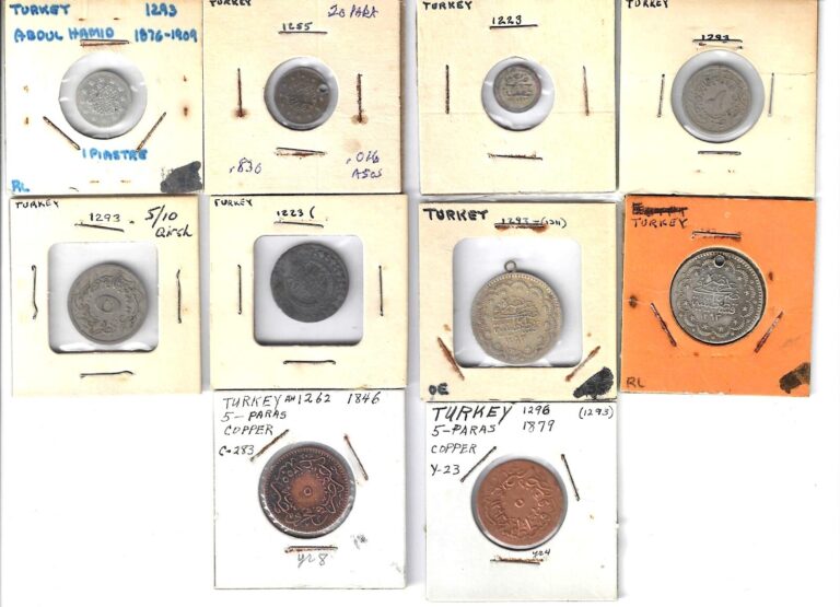 Read more about the article 10 Different Turkish Silver and Copper Coins-Nice Looking Coins-Middle Eastern