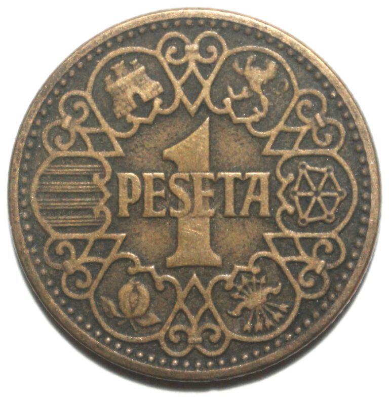 Read more about the article Spanish 1 Peseta Coin 1944 KM# 767 Spain One