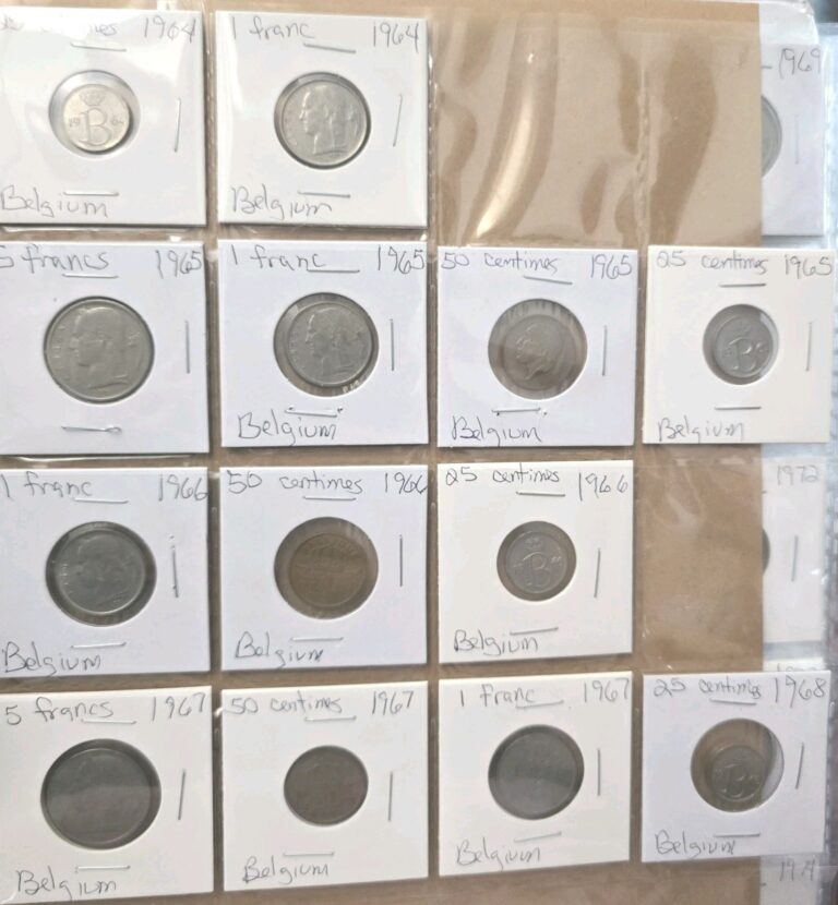 Read more about the article Belgium Lot Of 13 Coins  1964- 1968~ 25  50 Centimes and 1  5 Francs