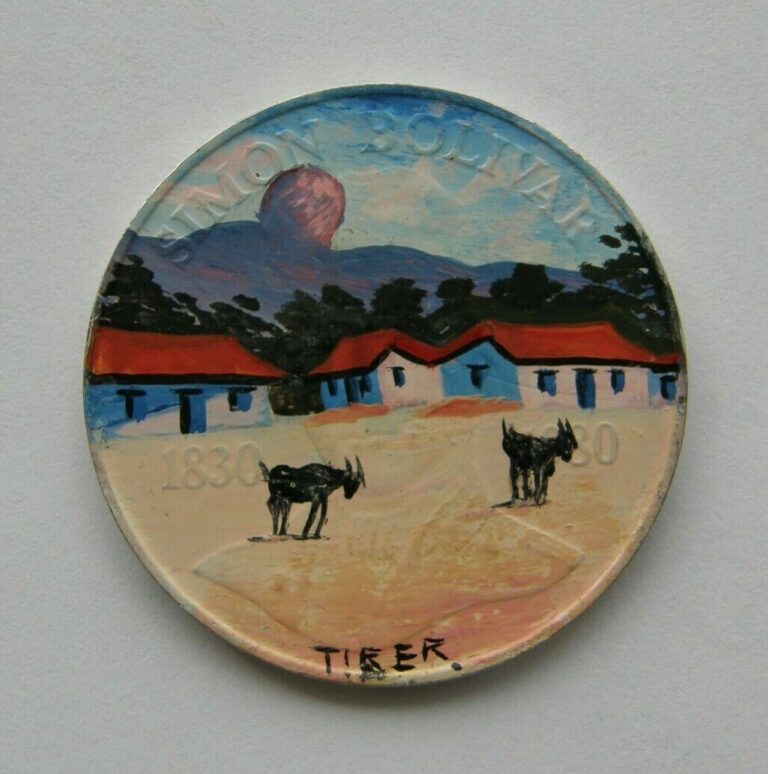 Read more about the article Venezuela Coin 100 Bolivares Bs 1980 Silver .900 Enamel Coin  Hand Painting.