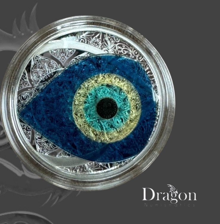Read more about the article Palau 5 Dollars 2020 – Evil Eye Nazar Coin – Proof Silver in Original Capsule