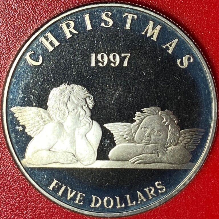 Read more about the article 1997 MARSHALL ISLANDS $5 CHRISTMAS ANGELS PROOF-LIKE CROWN 28gr CU-NI no silver