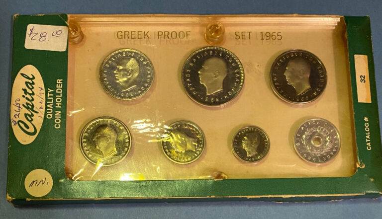 Read more about the article Greece 1965 Proof Set in a Capital Holder ~ Gem BU