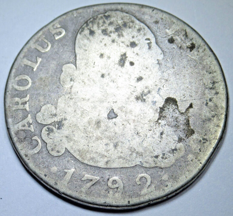 Read more about the article 1792 Spanish Silver 4 Reales Genuine Antique 1700s Colonial Pirate Treasure Coin