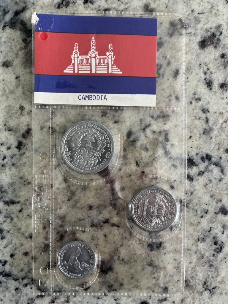 Read more about the article Brilliant Uncirculated Set of 1959 Cambodia coins: 10  20  50 sen In Package