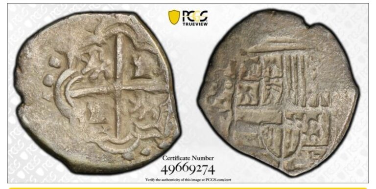 Read more about the article 1623-48 PT BOLIVIA 1 REAL PCGS VF20 CALICO TYPE-201 VAR  2.91g