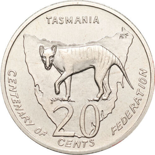 Read more about the article Australia 2001  : Centenary of Federation – Tasmania – 20c Coin. Uncirculated.