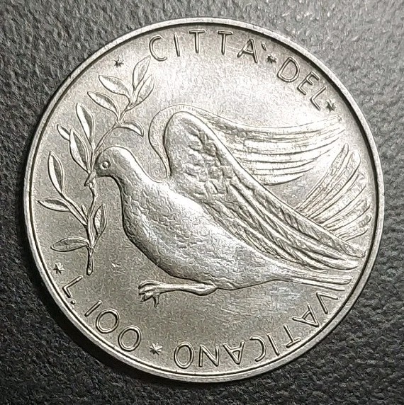 Read more about the article 1975 VATICAN CITY 100 LIRE COIN POPE PAUL VI KM 122