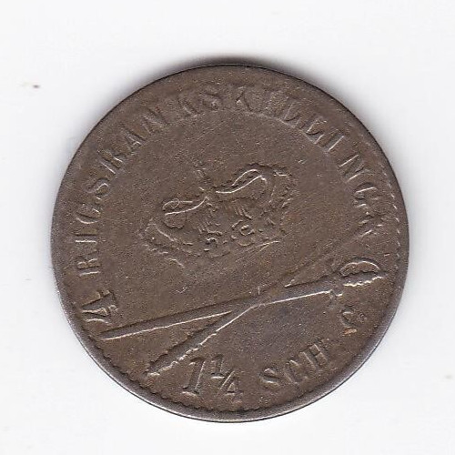 Read more about the article 1742 Denmark 4 Rigsbankskilling / 1¼ Schilling billon SILVER Coin- higher grade