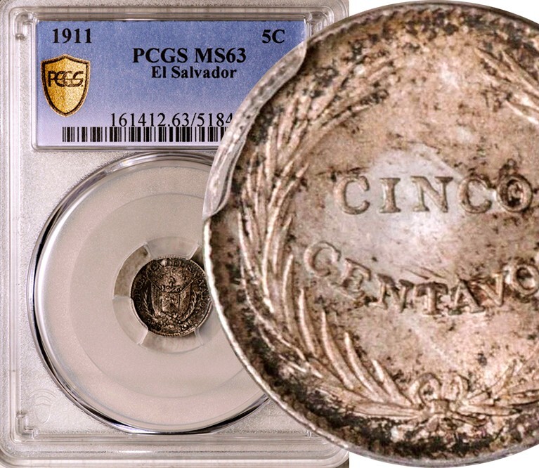 Read more about the article PCGS MS-63 EL SALVADOR SILVER 5 CENTAVOS 1911 (RARE THIS NICE!)