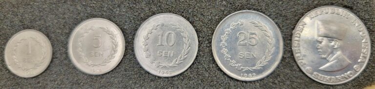 Read more about the article RIAU ARCHIPELAGO 1962 Coins Complete Coin Set – SCARCE  – Lettered Edges