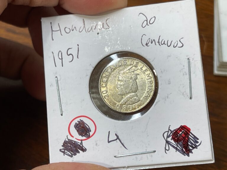Read more about the article 1951 Honduras 20 Centavos Silver Coin Excellent Condition High Value