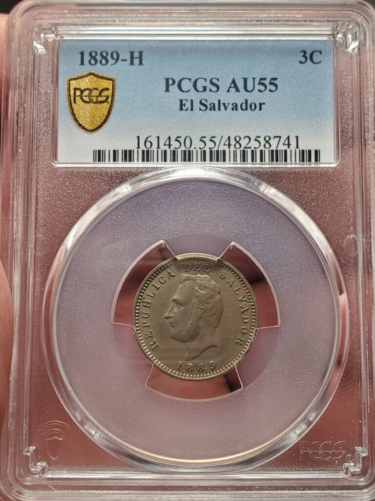 Read more about the article El Salvador 1889 3 Centavos Graded Coin PCGS AU55