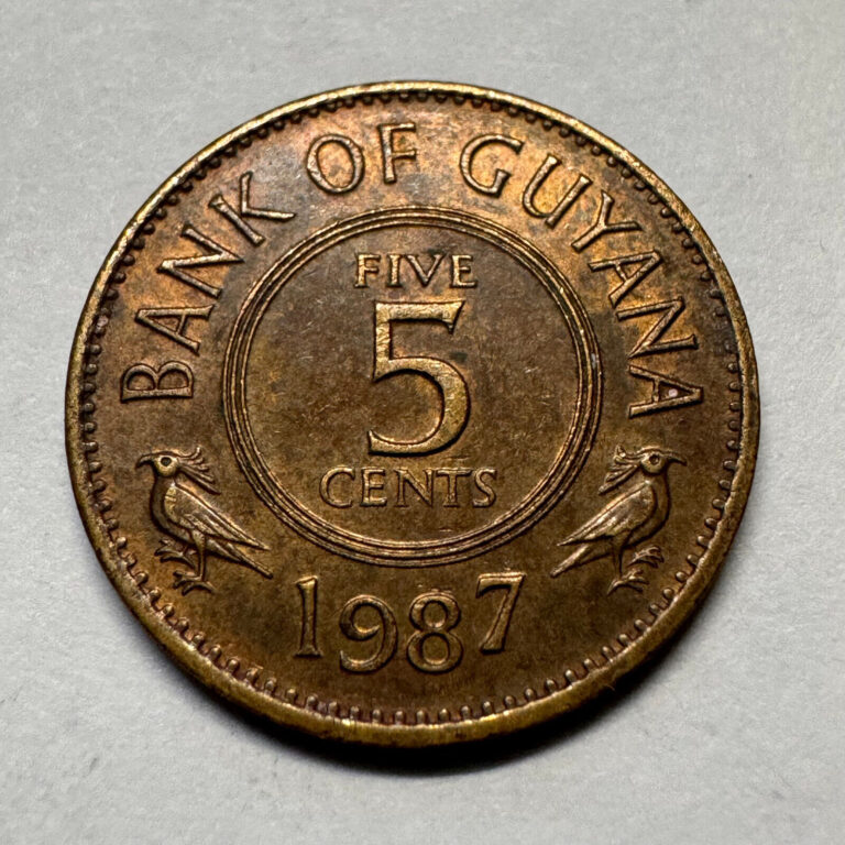 Read more about the article 1987 Guyana 5 Cents – Beautiful Coin – #A-012-B