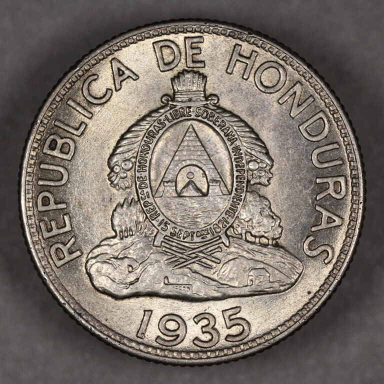 Read more about the article 1935 Honduras Silver Lempira Lustrous
