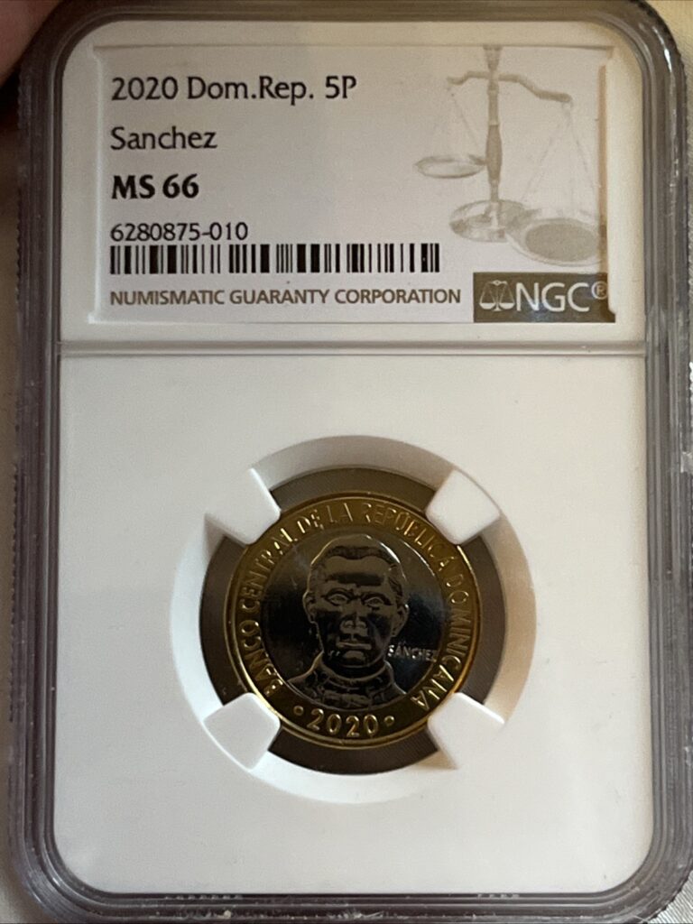 Read more about the article DOMINICAN REPUBLIC 2020 5 Pesos NGC MS66