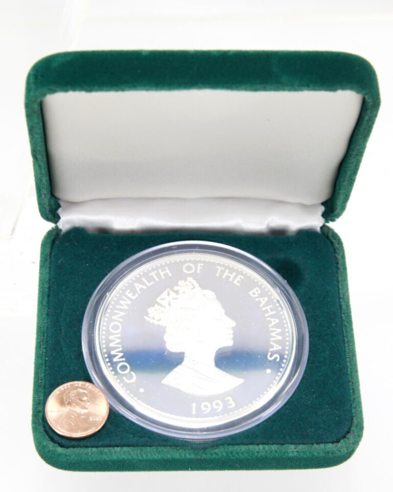 Read more about the article 1993 Bahamas Sealed .925 Sterling Silver Proof $10 Dollar Coin 4.37 Troy Oz